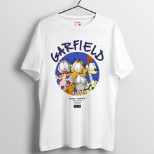 將圖片載入圖庫檢視器 加菲貓 2019春夏系列 T-shirt － Garfield藍色圓圈款 （白/灰）