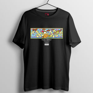 加菲貓 2019春夏系列 T-shirt － Odie與Garfield方型圖案款 （黑/白/灰）