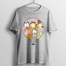 將圖片載入圖庫檢視器 加菲貓 2019春夏系列 T-shirt － 粉紅圓圈款 （白/灰）