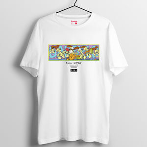 加菲貓 2019春夏系列 T-shirt － Odie與Garfield方型圖案款 （黑/白/灰）