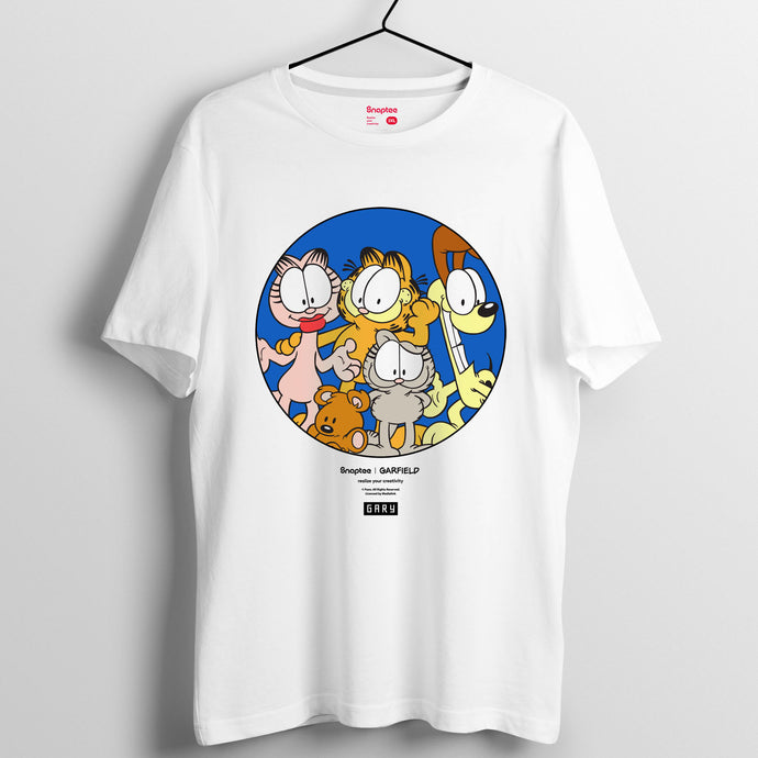 加菲貓 2019春夏系列 T-shirt － 藍色圓圈款 （白/灰）