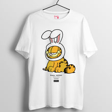 將圖片載入圖庫檢視器 加菲貓 2019春夏系列 T-shirt － 兔仔耳Garfield大圖案 （黑/白/灰）
